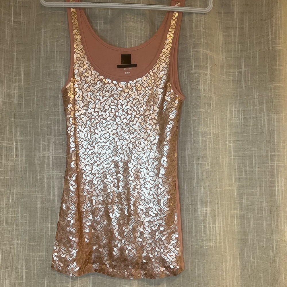Pink sequence tank top